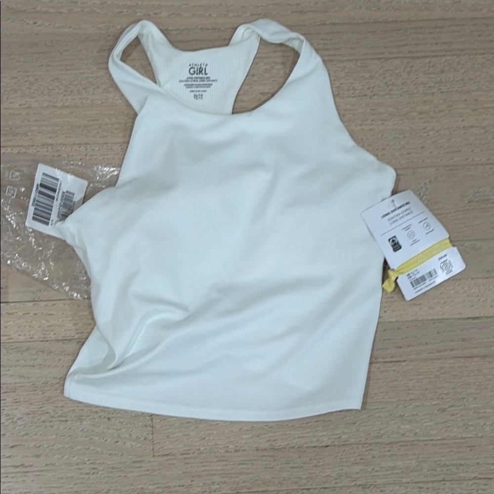 Athleta Girls White Long Distance Bra- NWT- xl